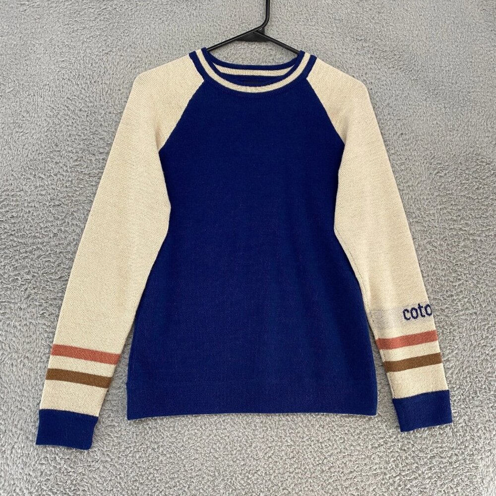 Cotopaxi Sweater Womens  100% Cashmere Raglan Libre Llama Crew Blue